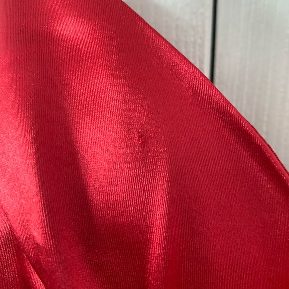 Fashion Nova Satin Midi Dress | Red - Picture 9 of 11